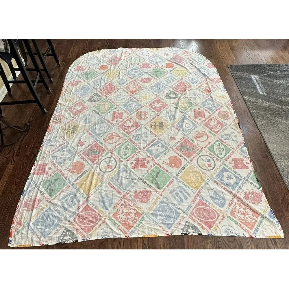 Vintage Sears Roebuck‎ Perma Prest NFL Football Teams Bedspread Full/Dbl (1)
